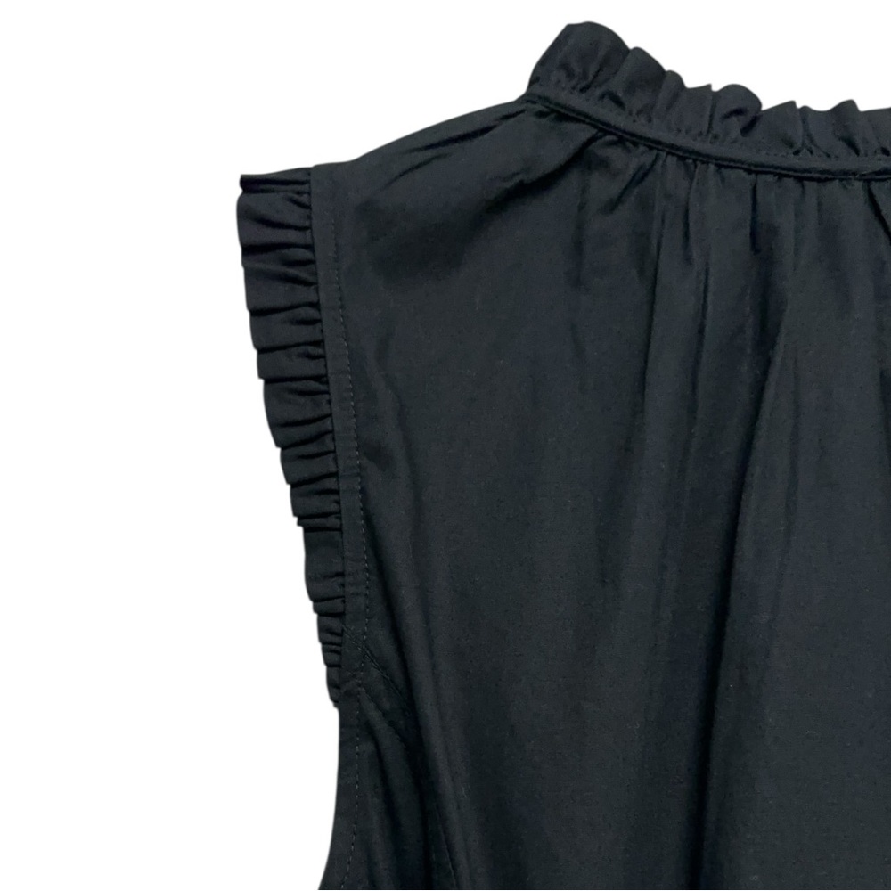 NEW‎ J. CREW Factory Ruffle tie-neck mini dress cap sleeve in black size 14 - Picture 6 of 7